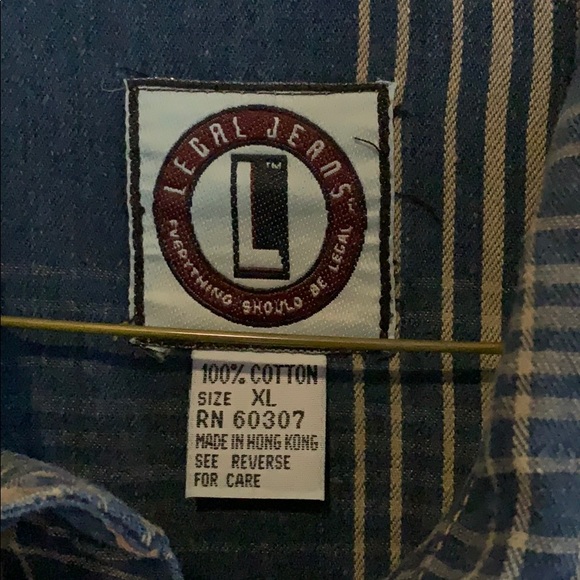 Plaid Denim Shirt Men’s Size XL Legal Jeans Long Sleeves - Picture 2 of 7